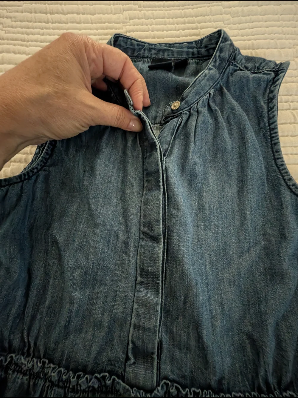 GAP Denim Girls Blue Sleeveless Light Denim Dress